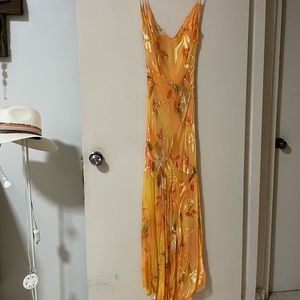 Vintage chiffon hand beaded low back